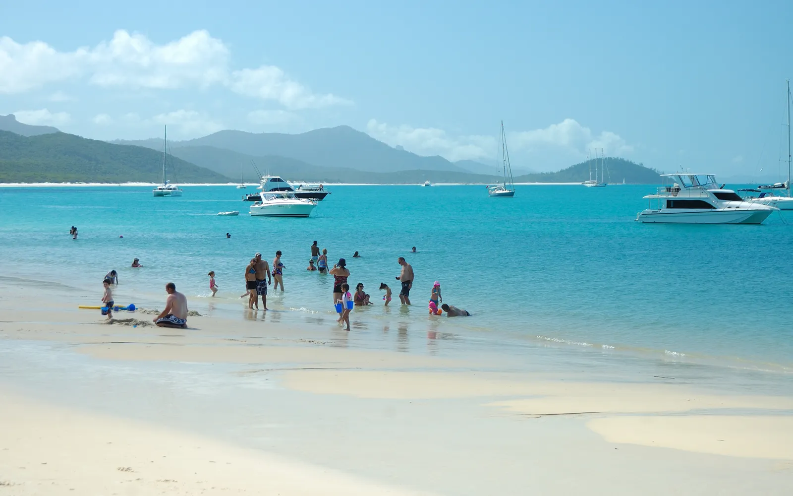 Whitehaven Beach, its clean white sand stretching 7 kilometres, the turquoise water so clear you can see the seabed, not another tourist in sight.