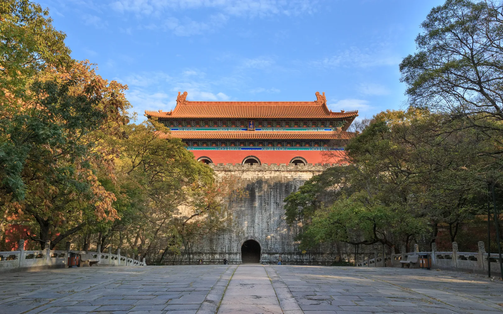 The Sacred Way at Ming Xiaoling Mausoleum lined with stone animal statues