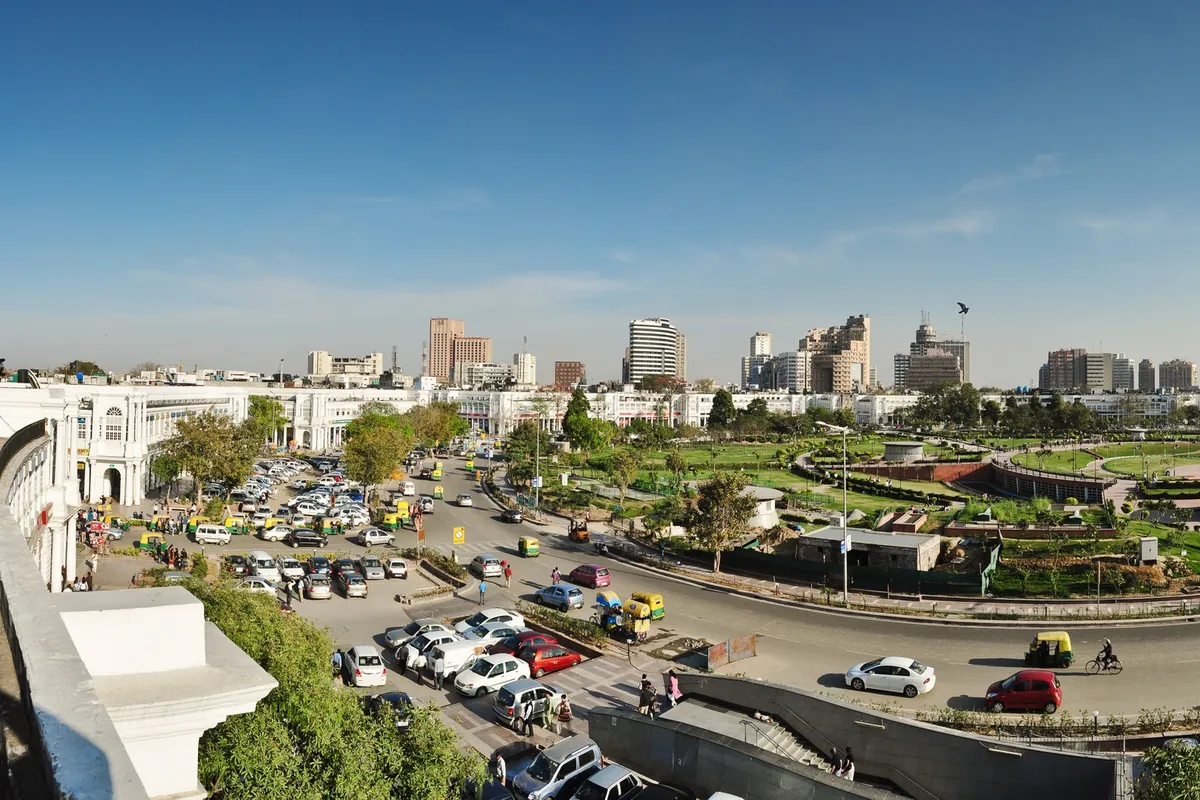 บรรยากาศย่านConnaught Place (CP) ในเดลี