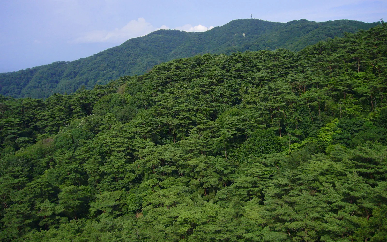 Panoramic view of Kobe city and Osaka Bay from the 931-metre summit of Mount Rokko