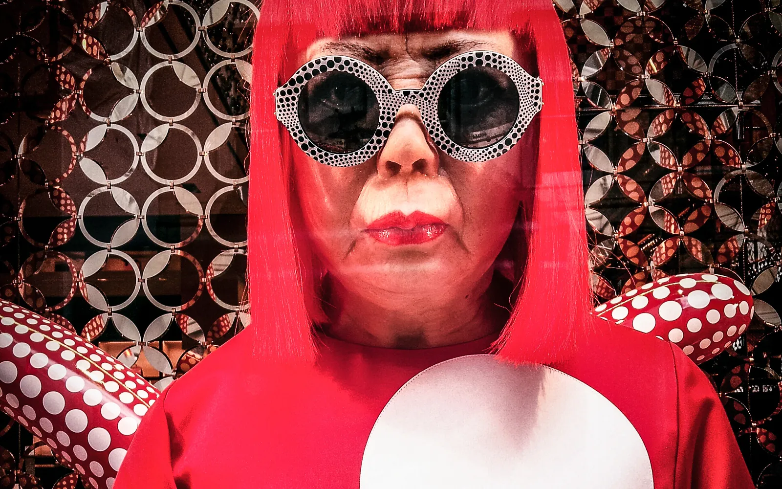 Yayoi Kusama's colourful large-scale tulip sculptures outside the Matsumoto City Museum of Art