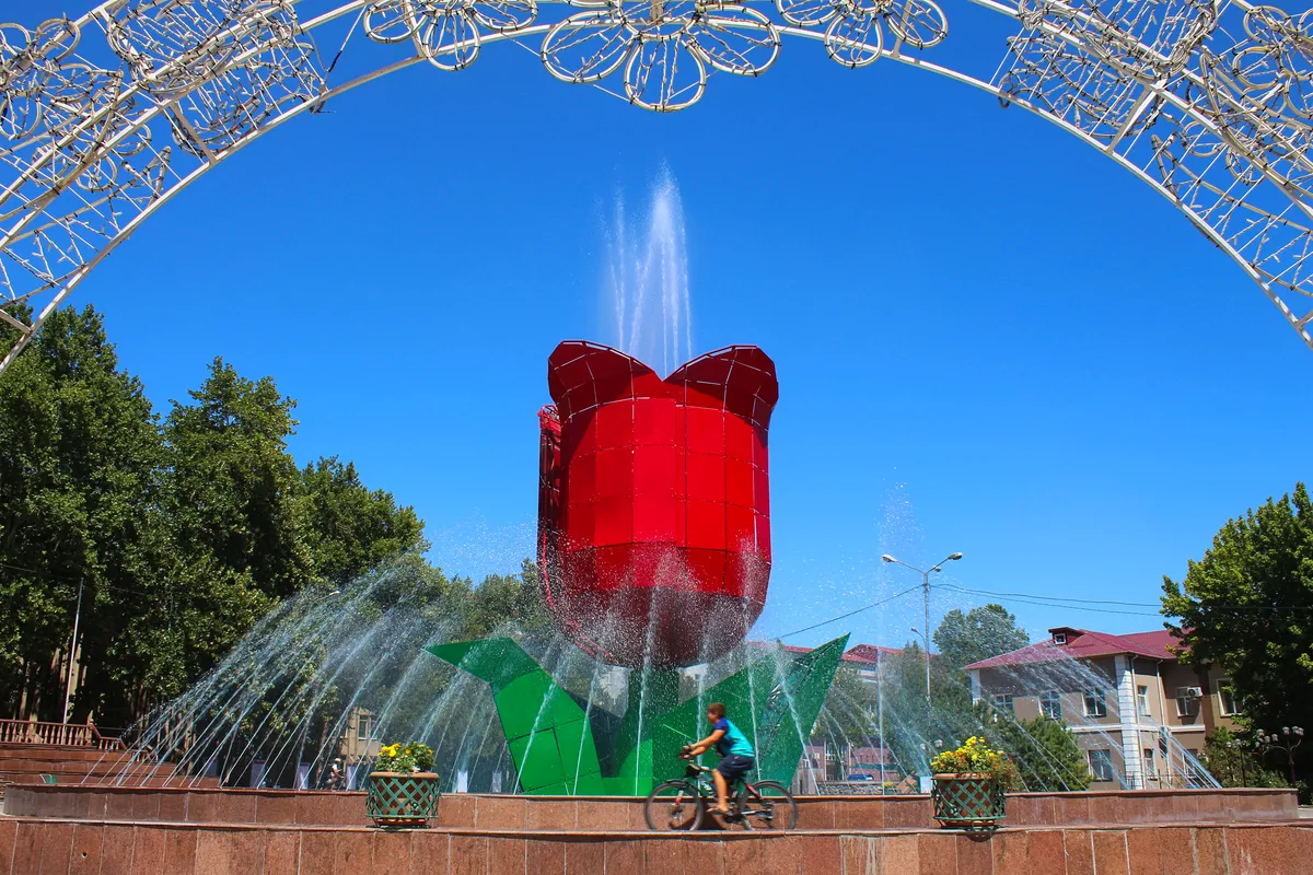 บรรยากาศย่านShymkent City (ย่านใหม่) ในชิมเคนต์