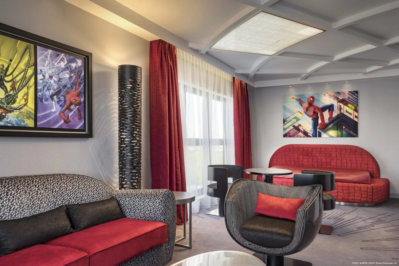 Disney's Hotel New York – The Art of Marvel — rooms and atmosphere