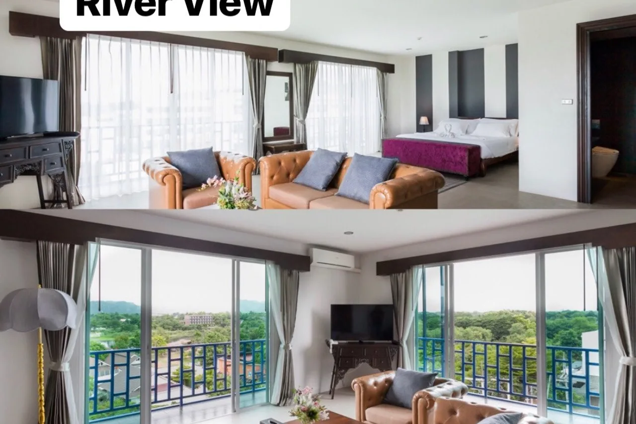 โรงแรม The Bridge Residence Hotel ถนน Mae Nam Kwai ใจกลางย่านสะพานข้ามแม่น้ำแคว เขตเมืองกาญจนบุรี — เดินถึงสะพานข้ามแม่น้ำแคว 5 นาที, ตลาดและร้านอาหารริมน้ำ 5 นาที, สถานีรถไฟสะพานแคว 10 นาที · ขับรถจากกรุงเทพฯ ~2.5 ชั่วโมง